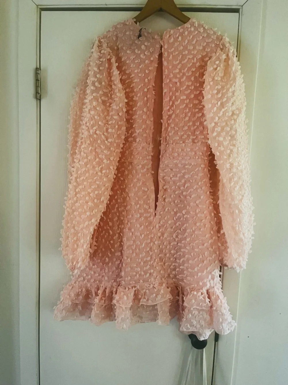 Milkmaid Fairycore Ethereal Chiffon Dainty Feminine Textured Ruffle Boho Dress L - Picture 5 of 10